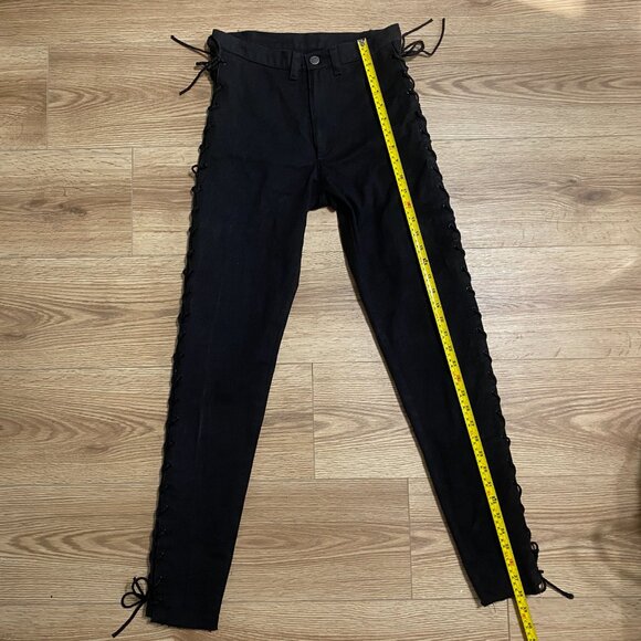 Vintage 1980's, Lip Service LA, Black, Side Lace Rocker Jeans, size 28 - Picture 5 of 12